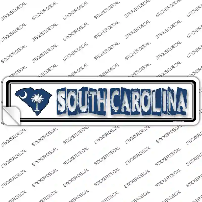 South Carolina Outline Novelty Narrow Sticker Decal