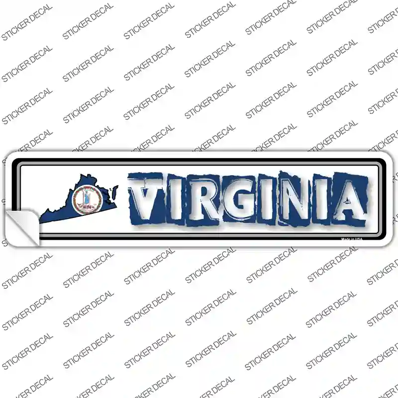 Virginia Outline Novelty Narrow Sticker Decal