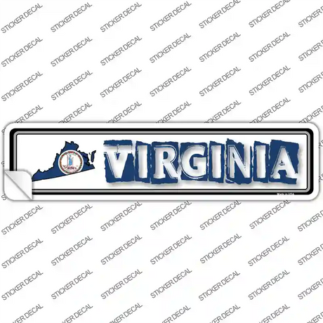 Virginia Outline Novelty Narrow Sticker Decal