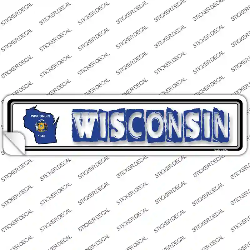 Wisconsin Outline Novelty Narrow Sticker Decal