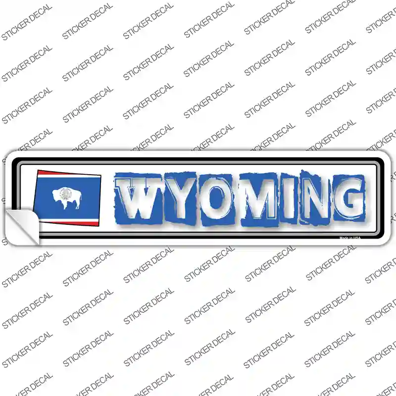 Wyoming Outline Novelty Narrow Sticker Decal