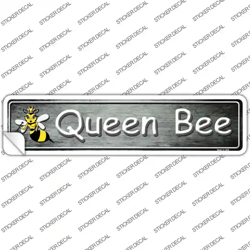 Queen Bee Gray Novelty Narrow Sticker Decal