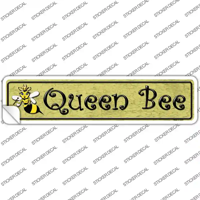 Queen Bee Gold Novelty Narrow Sticker Decal