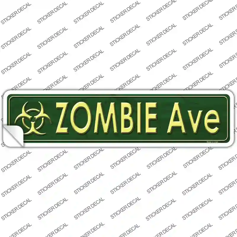 Zombie Ave Novelty Narrow Sticker Decal