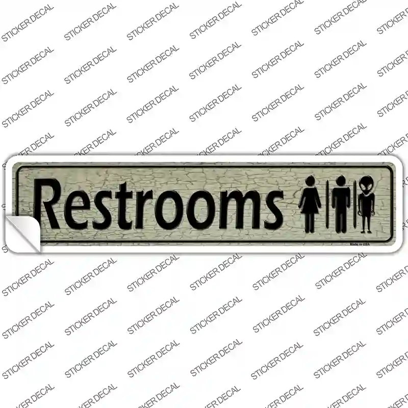 Restrooms Novelty Narrow Sticker Decal