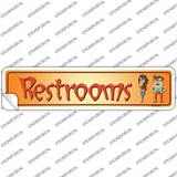 Restrooms Orange Novelty Narrow Sticker Decal