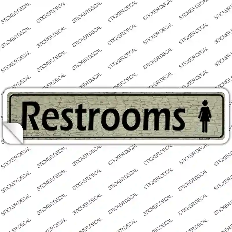 Restrooms Ladies Novelty Narrow Sticker Decal