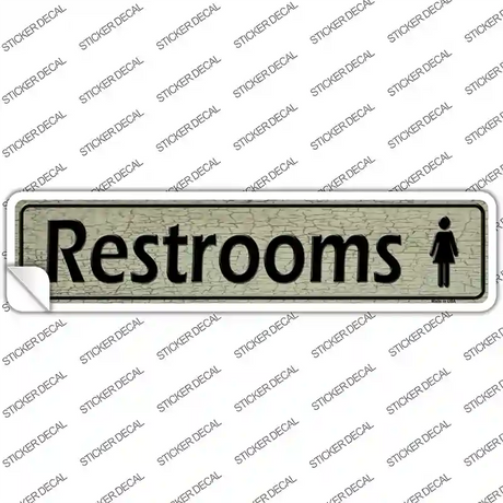 Restrooms Ladies Novelty Narrow Sticker Decal