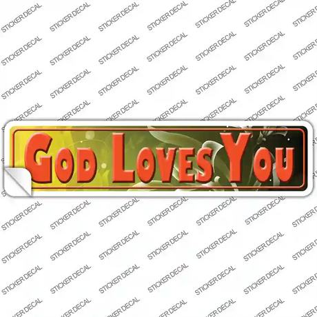 God Loves You Novelty Narrow Sticker Decal