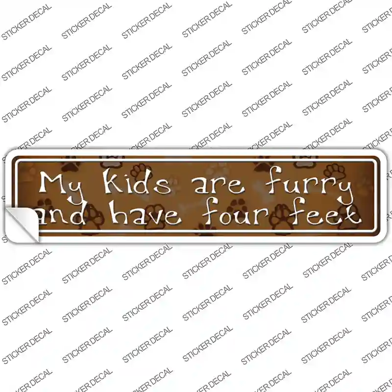 My Kids Are Furry Novelty Narrow Sticker Decal
