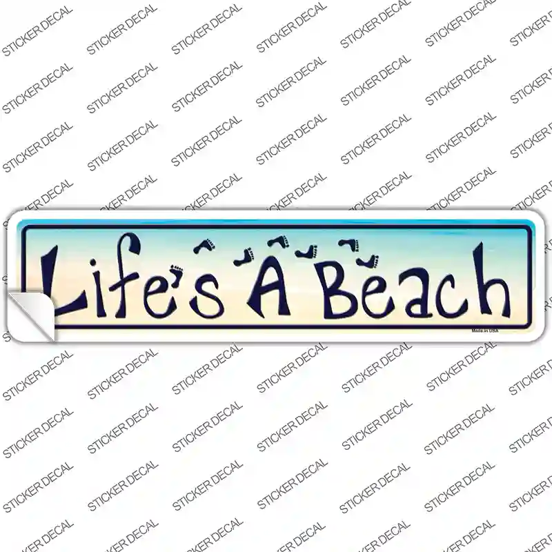 Lifes A Beach Novelty Narrow Sticker Decal
