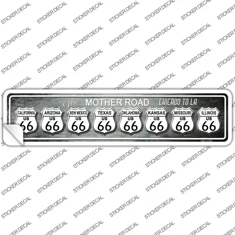 Route 66 Chicago To LA Novelty Narrow Sticker Decal