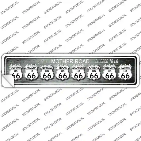 Route 66 Chicago To LA Novelty Narrow Sticker Decal