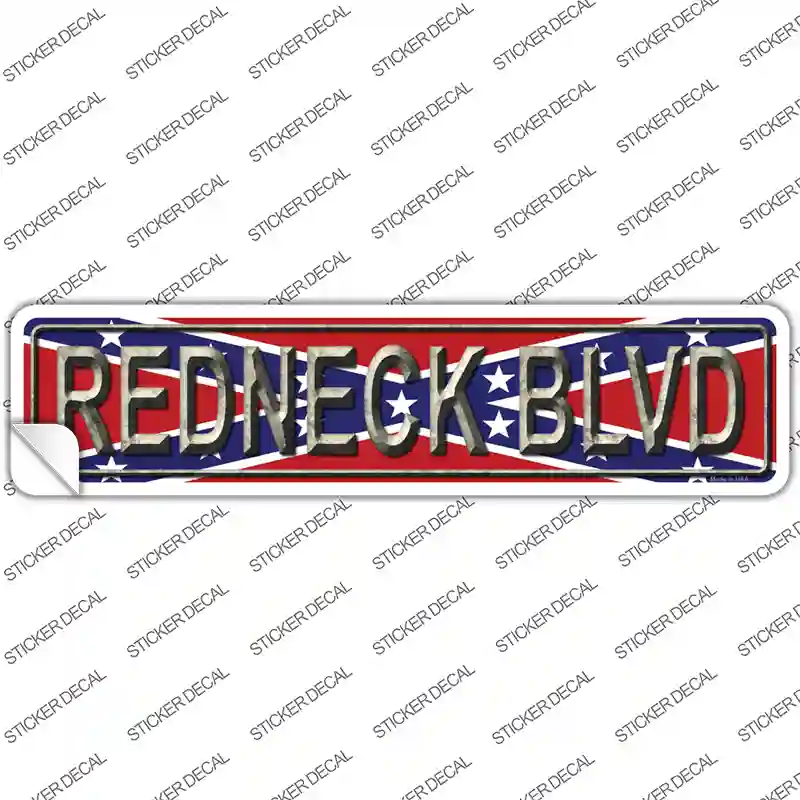 Redneck Blvd Novelty Narrow Sticker Decal
