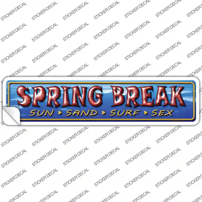 Spring Break Novelty Narrow Sticker Decal