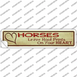 Horses Leave Prints On Heart Novelty Narrow Sticker Decal