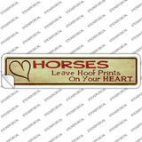 Horses Leave Prints On Heart Novelty Narrow Sticker Decal