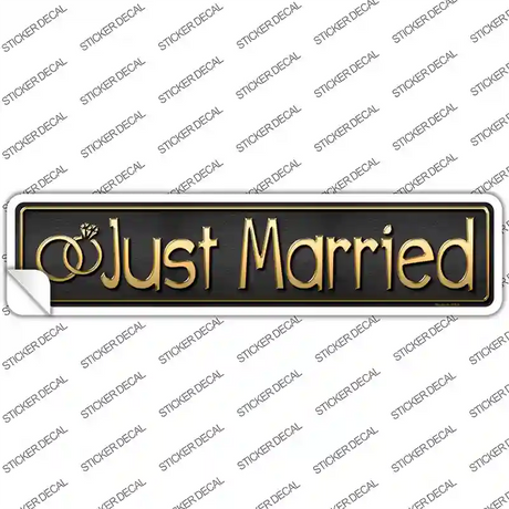 Just Married Novelty Narrow Sticker Decal