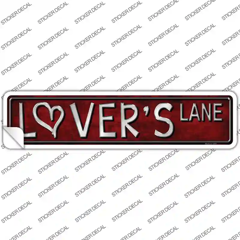 Lovers Lane Red Novelty Narrow Sticker Decal
