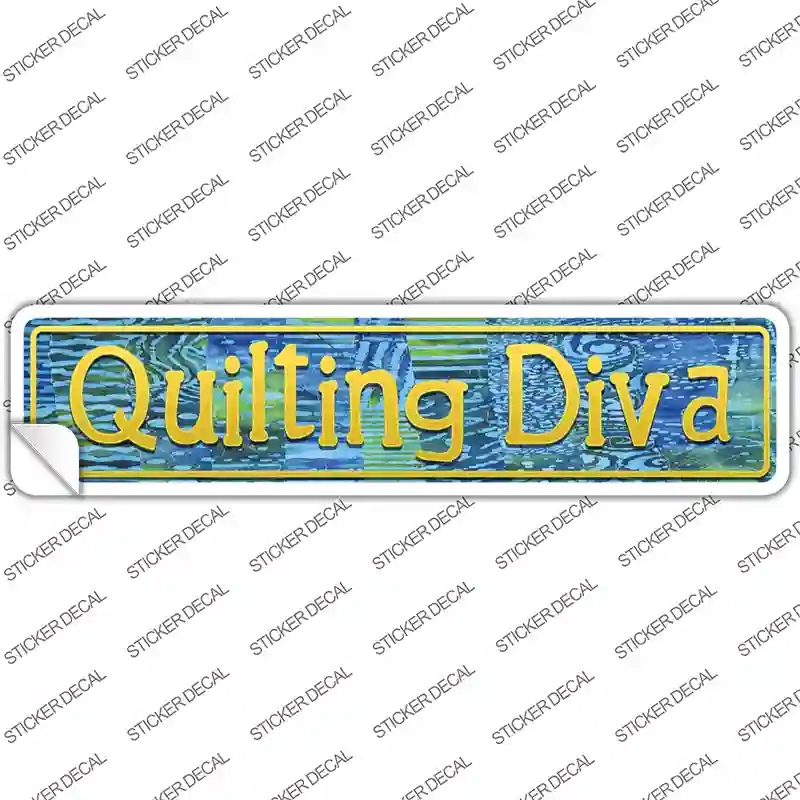 Quilting Diva Novelty Narrow Sticker Decal