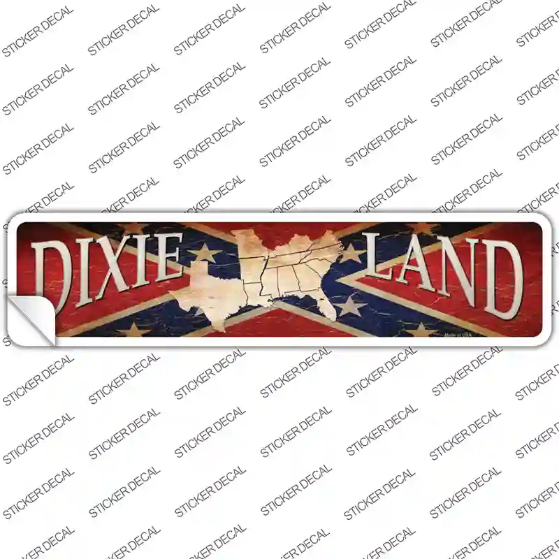 Dixie Land Novelty Narrow Sticker Decal