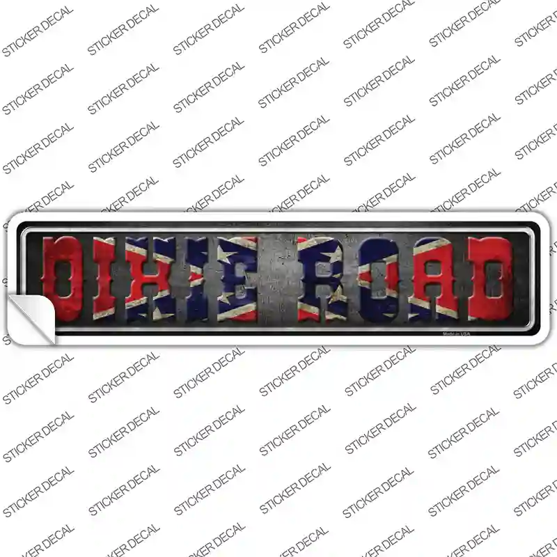 Dixie Road Novelty Narrow Sticker Decal