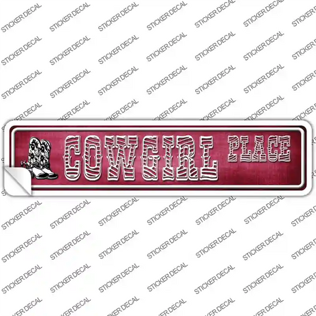 Cowgirl Place Novelty Narrow Sticker Decal