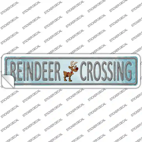 Reindeer Crossing Novelty Narrow Sticker Decal