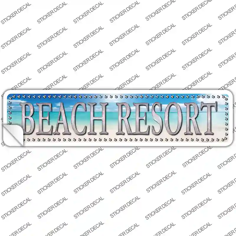Beach Resort Novelty Narrow Sticker Decal