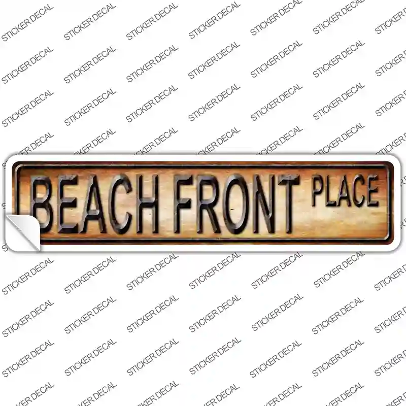 Beach Front Novelty Narrow Sticker Decal