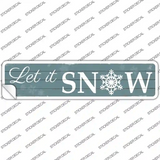 Let It Snow Blue Novelty Narrow Sticker Decal