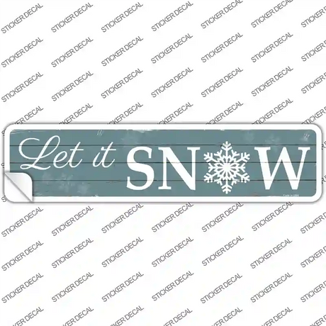 Let It Snow Blue Novelty Narrow Sticker Decal