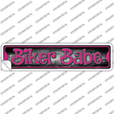 Biker Babe Pink Novelty Narrow Sticker Decal