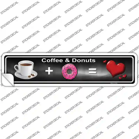 Coffee And Donuts Novelty Narrow Sticker Decal