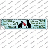 Women & Cats And Men & Dogs Novelty Narrow Sticker Decal
