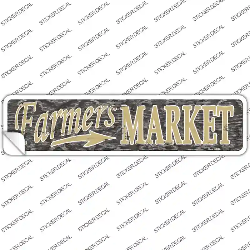Farmers Market Tan Novelty Narrow Sticker Decal