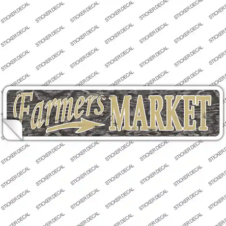 Farmers Market Tan Novelty Narrow Sticker Decal