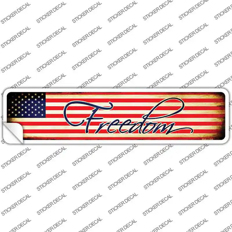 Freedom On American Flag Novelty Narrow Sticker Decal