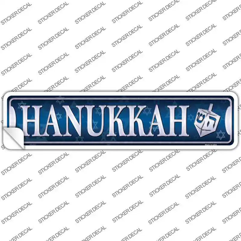 Hanukkah Blue Novelty Narrow Sticker Decal