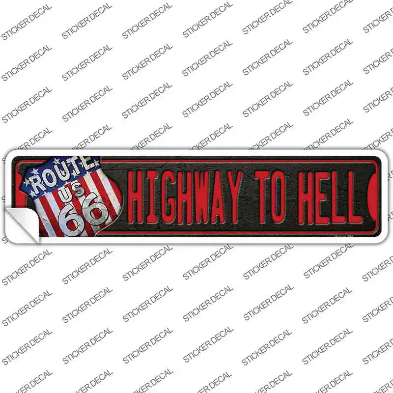 Highway To Hell Route 66 Novelty Narrow Sticker Decal