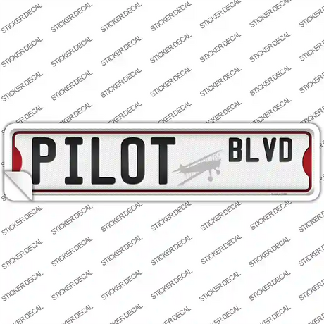 Pilot Blvd Novelty Narrow Sticker Decal