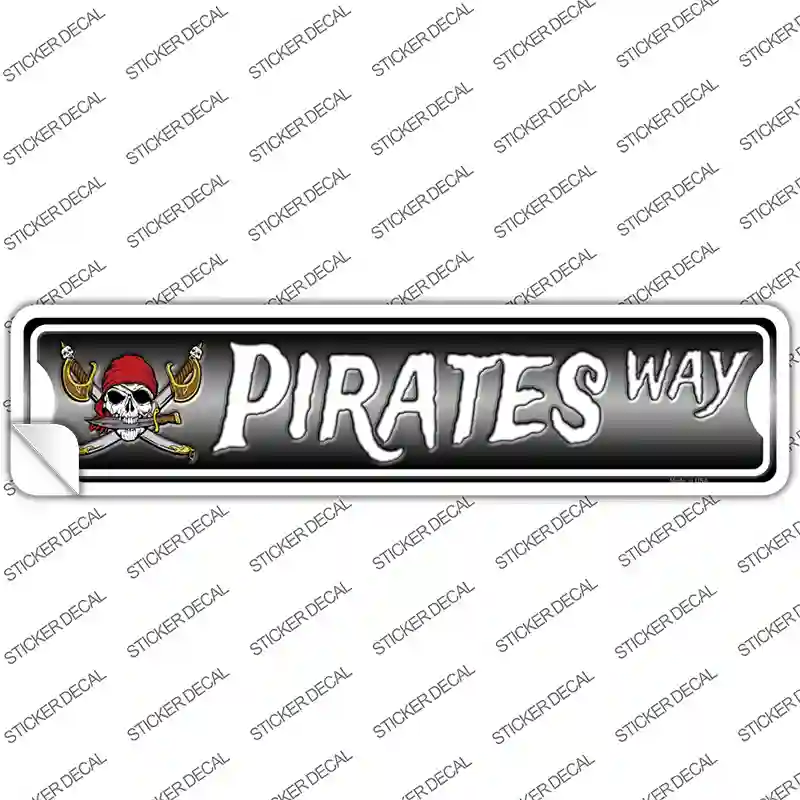Pirates Way Skull Novelty Narrow Sticker Decal
