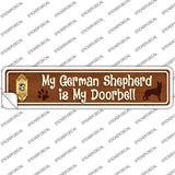 German Shepherd Is Doorbell Novelty Narrow Sticker Decal