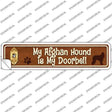 Afghan Hound Is Doorbell Novelty Narrow Sticker Decal