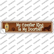Cavalier King Is Doorbell Novelty Narrow Sticker Decal
