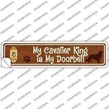 Cavalier King Is Doorbell Novelty Narrow Sticker Decal