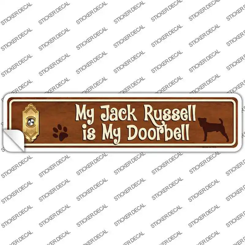 Jack Russell Is Doorbell Novelty Narrow Sticker Decal