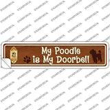 Poodle Is Doorbell Novelty Narrow Sticker Decal