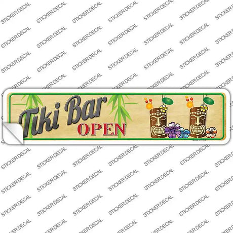 Tiki Bar Open Novelty Narrow Sticker Decal