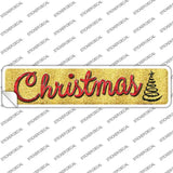 Christmas With Tree Novelty Narrow Sticker Decal
